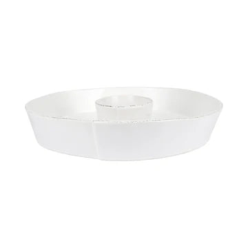 Vietri Melamine Lastra White Chip and Dip