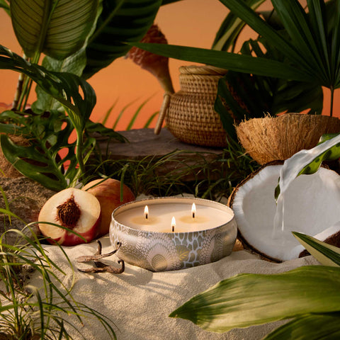 Voluspa Tahitian Coconut Vanilla 3 Wick Tin Candle