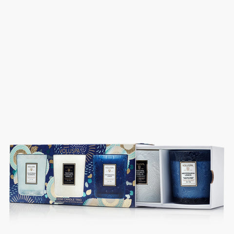 Voluspa Coastal Getaway Demi Trio Candle Gift Set