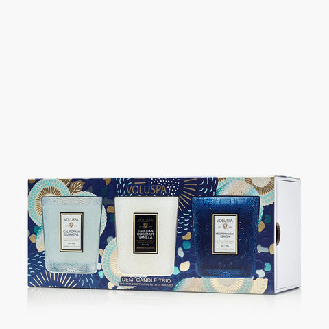 Voluspa Coastal Getaway Demi Trio Candle Gift Set