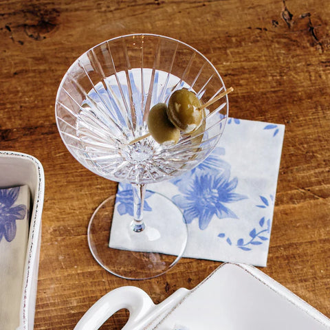 NEW Vietri Papersoft Napkins Blue And White Floral Cocktail Napkins (Pack Of 20)
