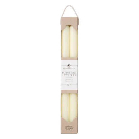 Northern Lights 12” Tapers Ivory - 2 pack
