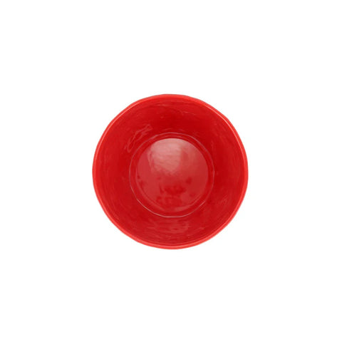 Vietri Viva Garden Red Embossed Leaves Cachepot