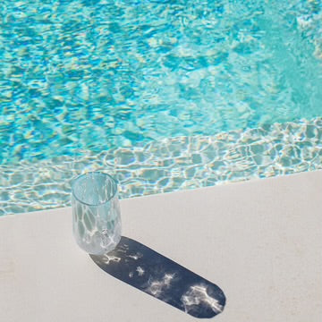 Vietri Nuvola Light Blue and White High Ball Glass