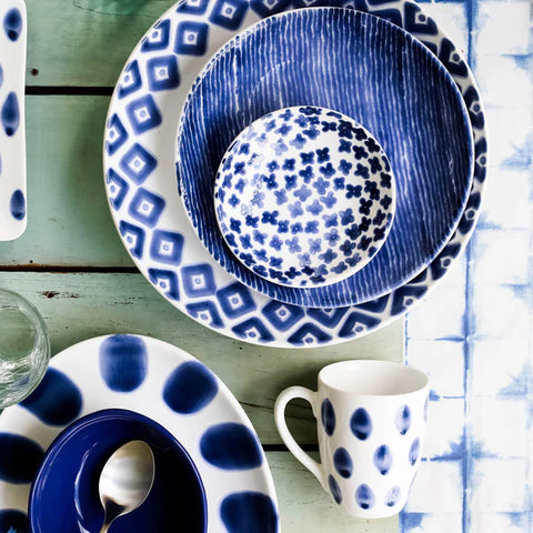 Vietri Santorini Dot Small Oval Platter