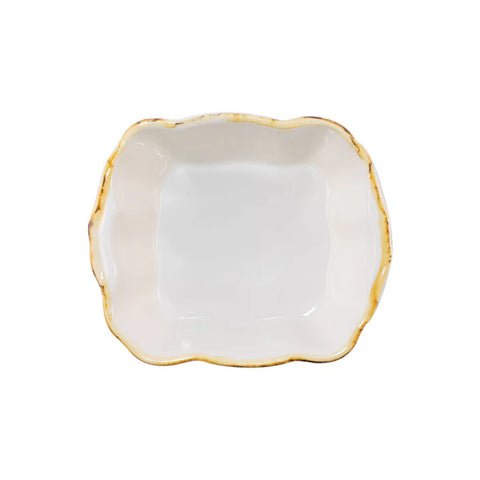 Vietri Italian Bakers White Small Square Baker