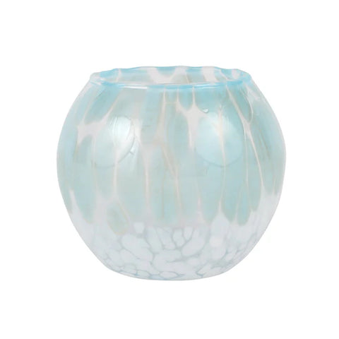 Vietri Nuvola Light Blue And White Round Bud Vase