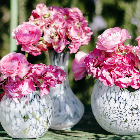 Vietri Nuvola White Small Fluted Vase