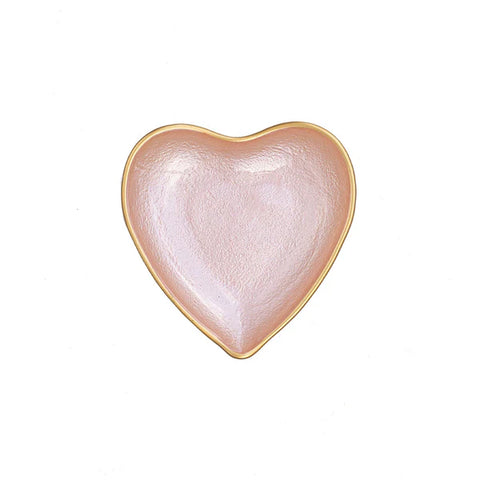 NEW Vietri Baroque Glass Pink Heart Plate