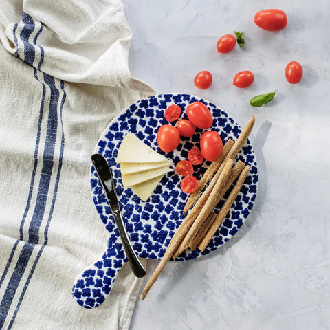 NEW Vietri Santorini Flowers Round Cheese Board