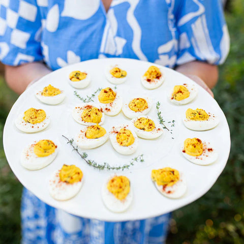 NEW Vietri Pietra Serena Deviled Egg Tray