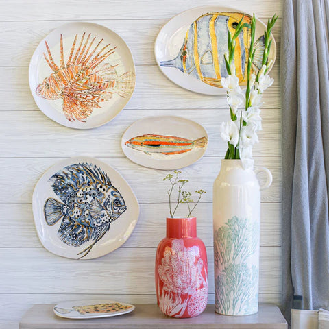 NEW Vietri Reef Tropical Rainbow Fish Small Oval Platter