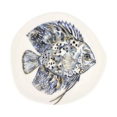 NEW Vietri Reef Discus Fish Oblong Round Platter
