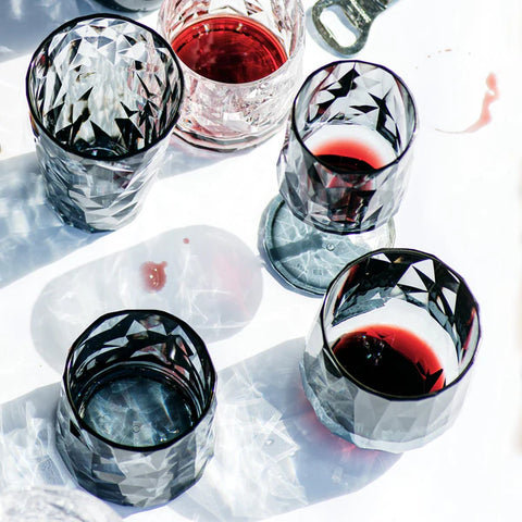 Vietri Superglass Polycarbonate Smoke Gray Stemless Wine Glass