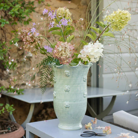 NEW Vietri Giardino Di Fiori Celadon Tall Vase