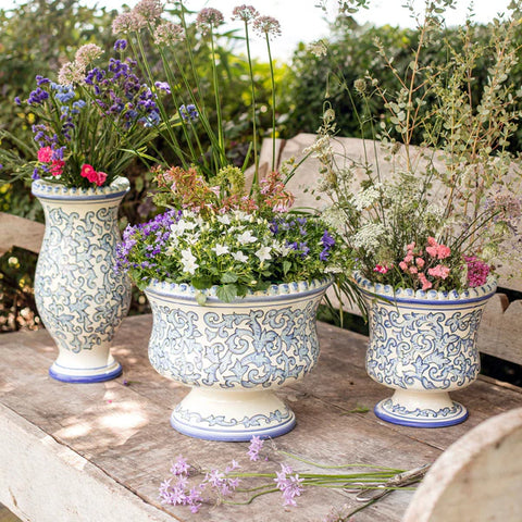 NEW Vietri Scorrimento Blu Small Planter