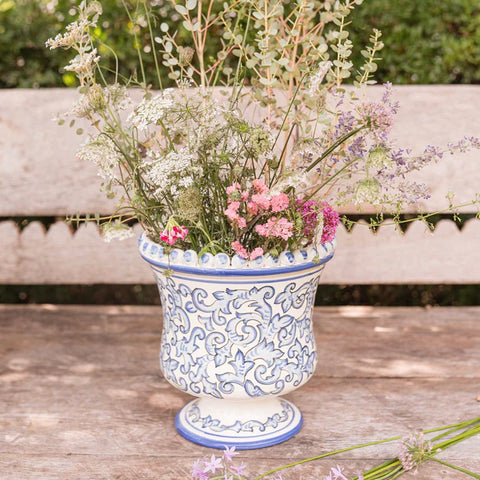 NEW Vietri Scorrimento Blu Small Planter