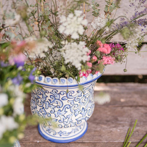 NEW Vietri Scorrimento Blu Small Planter