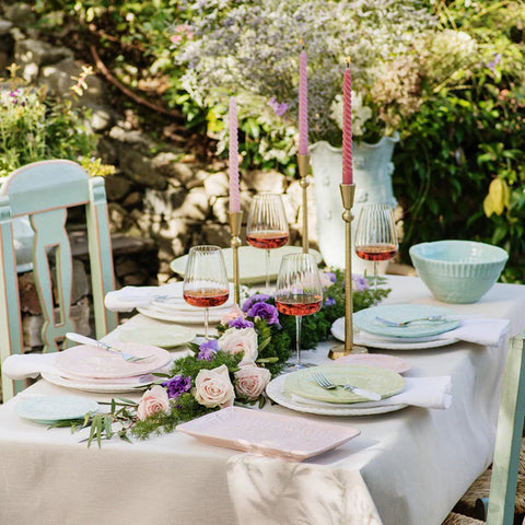 NEW Vietri Pietra Fiori Pink Salad Plate