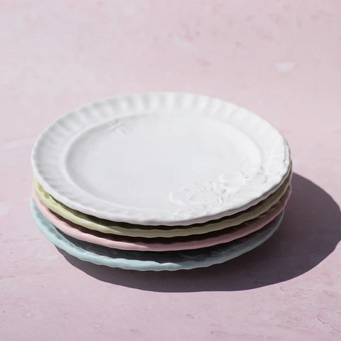 NEW Vietri Pietra Fiori Aqua Salad Plate