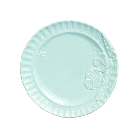 NEW Vietri Pietra Fiori Aqua Salad Plate