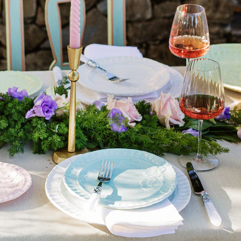 NEW Vietri Pietra Fiori Aqua Salad Plate