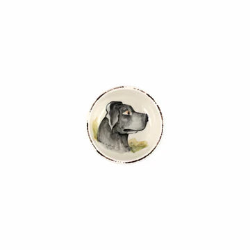 Vietri Wildlife Black Hunting Dog Condiment Bowl