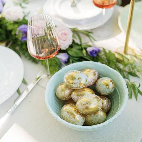 NEW Vietri Pietra Fiori Aqua Serving Bowl
