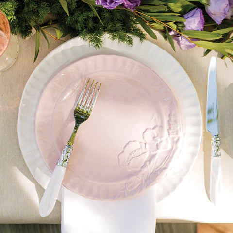 NEW Vietri Pietra Fiori Pink Salad Plate