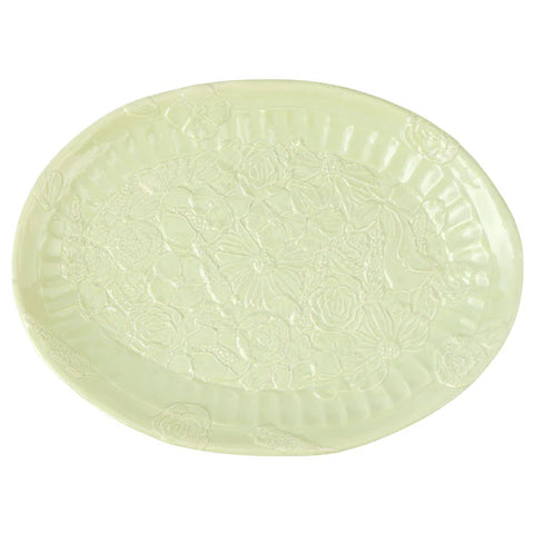 NEW Vietri Pietra Fiori Pistachio Oval Platter