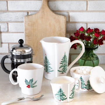 Vietri Lastra Holiday Pitcher