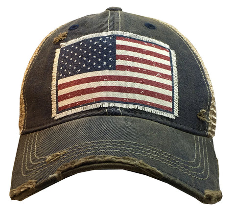 Vintage Trucker Baseball Hat American Flag