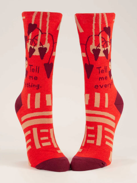 Blue Q Tell Me Everything Women’s Crew Socks