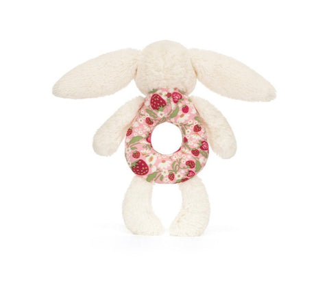 JELLYCAT BLOSSOM CREAM BUNNY BERRY RING RATTLE