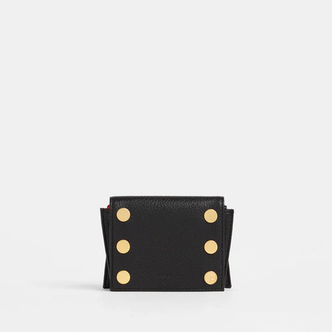 Hammitt Allen Black/Brushed Gold Red Zip Wallet