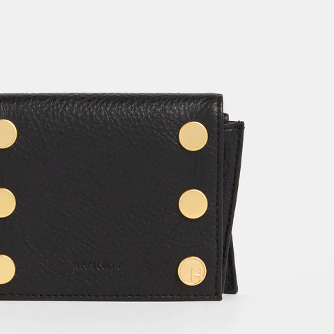 Hammitt Allen Black/Brushed Gold Red Zip Wallet