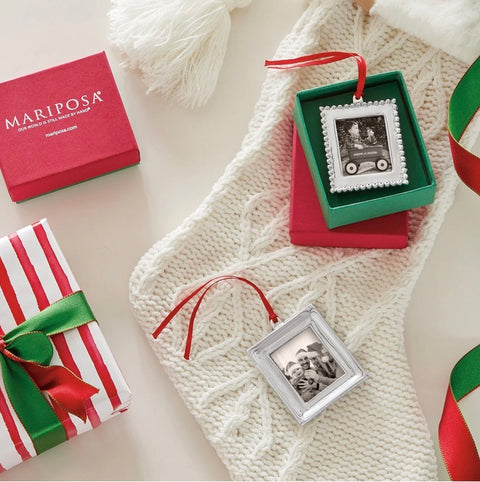 Mariposa Beaded Photo Ornament