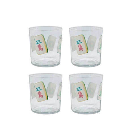 Mariposa Mahjong Tiles Suite of 4 Double Old Fashioned Glasses