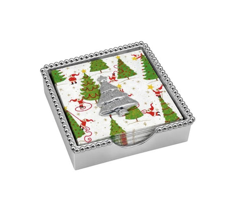 Mariposa Holiday Tree Beaded Napkin Box Set