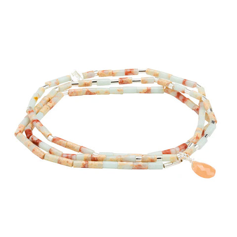 Scout Teardrop Stone Wrap Aqua Terra/Sunstone/Silver - Stone of Peace