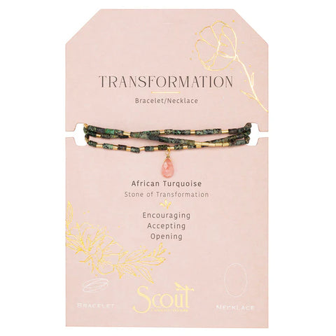 Scout Teardrop Stone Wrap African Turquoise/Watermelon/Gold - Stone of Transformation