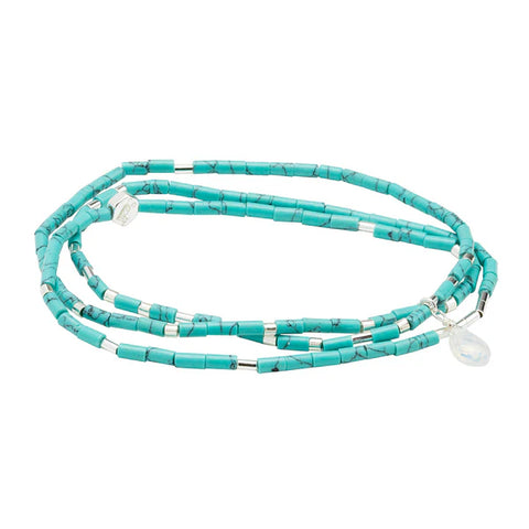 Scout Teardrop Stone Wrap Turquoise/Opalite/Silver - Stone of Calm