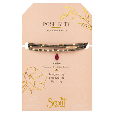 Scout Teardrop Stone Wrap - Pyrite/Fuchsia/Gold - Stone of Positive Energy