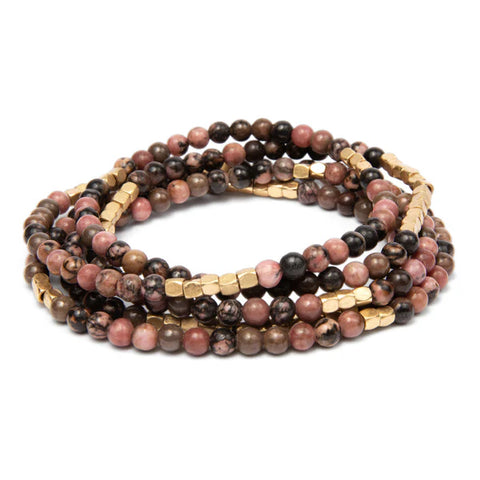 Scout Stone Wrap Rhodochrosite/Gold - Stone of Love