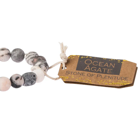 Scout Stone Stack Bracelet Ocean Agate - Stone of Plentitude