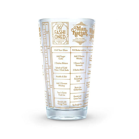 Fred & Friends Good Measure Whiskey Cocktail Recipe Glass