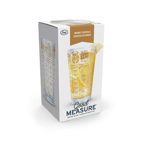 Fred & Friends Good Measure Whiskey Cocktail Recipe Glass