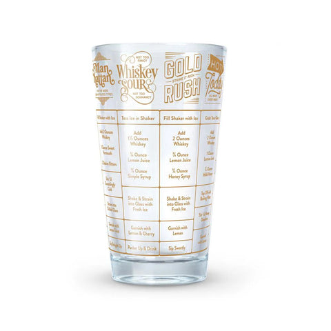 Fred & Friends Good Measure Whiskey Cocktail Recipe Glass