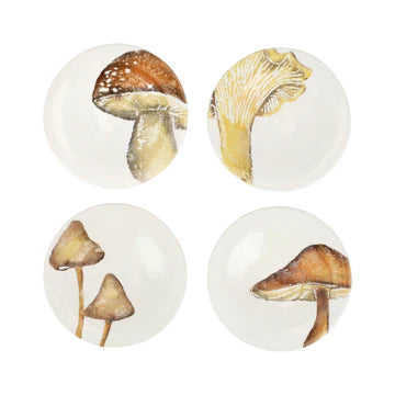 Vietri Autunno Assorted Mushroom Canapé Plates - Set of 4