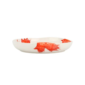 Vietri Autunno Maple Leaves Round Shallow Bowl